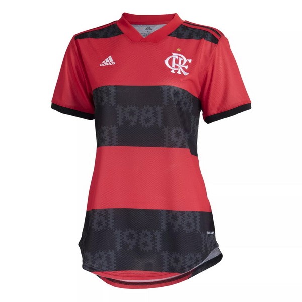 Camiseta Flamengo 1ª Kit Mujer 2021 2022 Rojo Negro